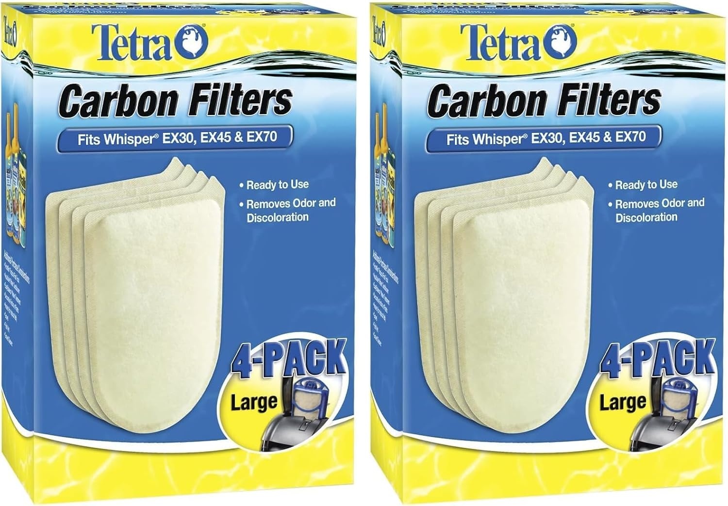 image:imageTetra Whisper EX Carbon Large Round Filter Cartridges 4 Count Fits Tetra Whisper EX 30 45 70 Fish Tank Filters4Count Pack of 2
