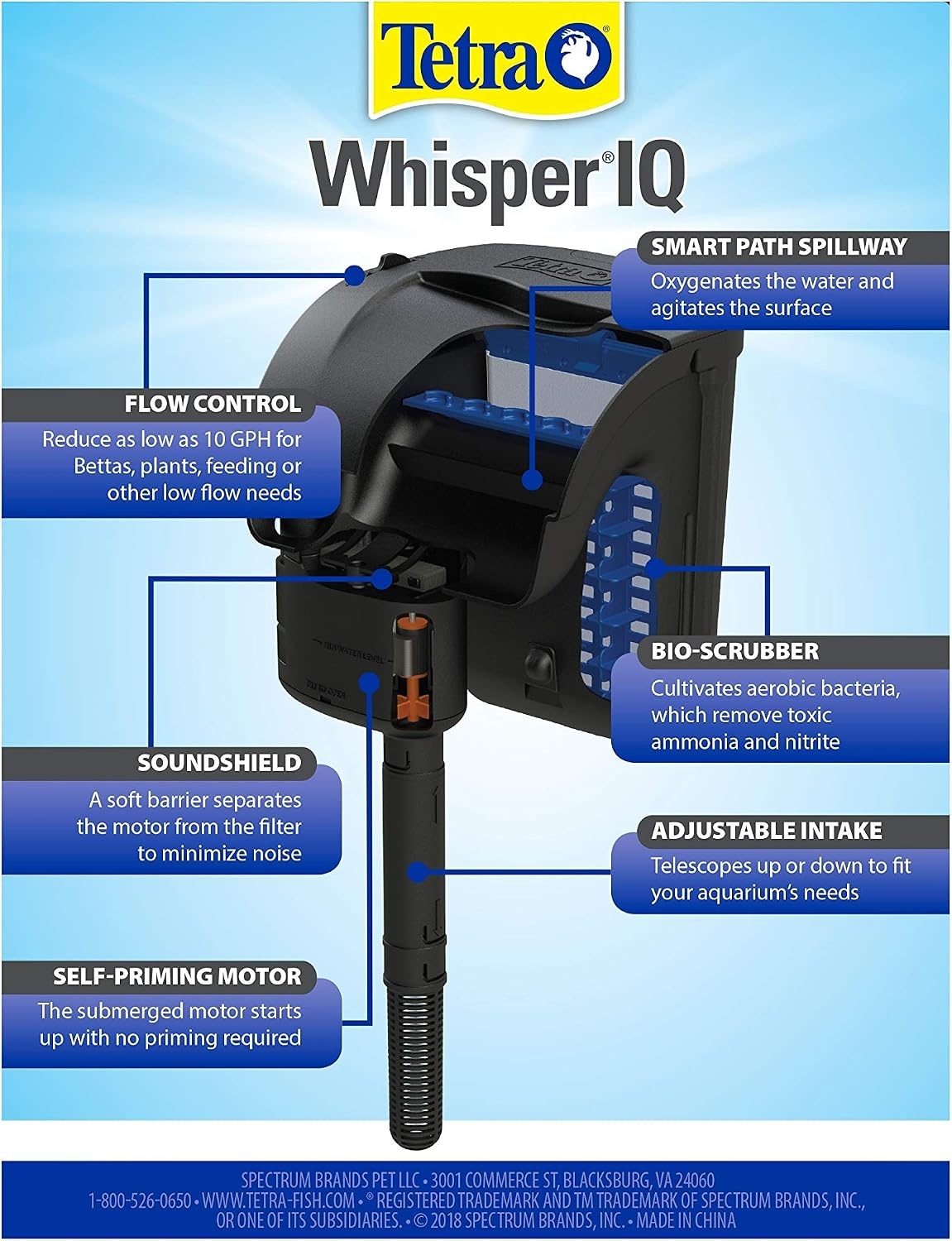 image:imageTetra Whisper IQ Power Filter 45 Gallons 215 GPH with Stay Clean Technology20Gallon
