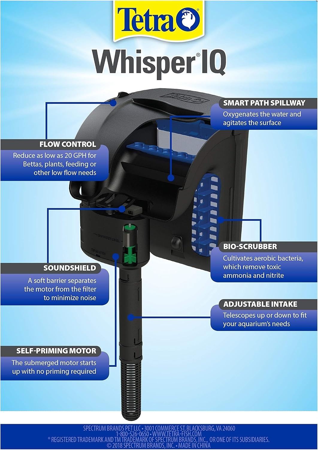image:imageTetra Whisper IQ Power Filter 45 Gallons 215 GPH with Stay Clean Technology45Gallon