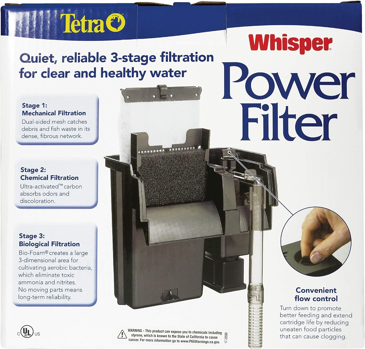image:imageTetra Whisper Power Filter for Aquariums 3 Filters in 1 Up to 40Gallons Black amp GrayUp to 40Gallons