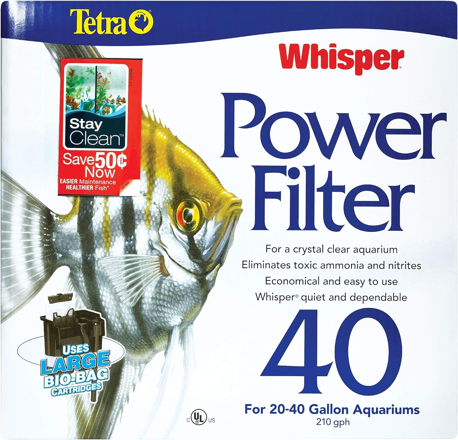 image:imageTetra Whisper Power Filter for Aquariums 3 Filters in 1 Up to 40Gallons Black amp GrayUp to 40Gallons