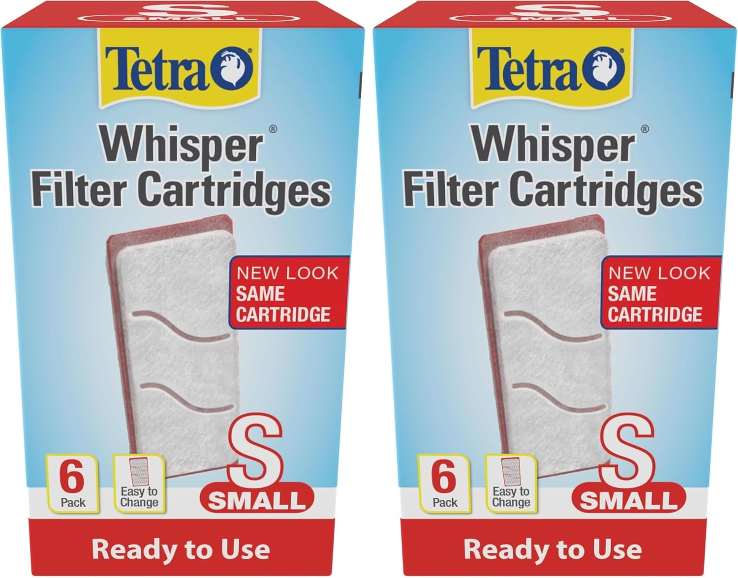 image:imageTetra Whisper Small Filter Cartridges for Aquariums 2 Count Ready to Use Fits Tetra Whisper Filters for Fish Tanks 1 4 Gal6 Count