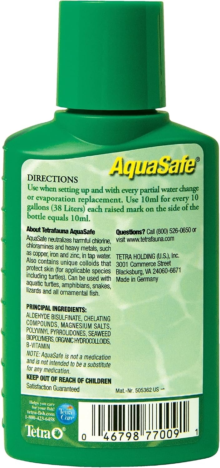 image:imageTetraFauna AquaSafe for Reptiles and Amphibians 338 Oz AquaTerrarium Water Conditioner Makes Tap Water Safe100ml Pack of 2