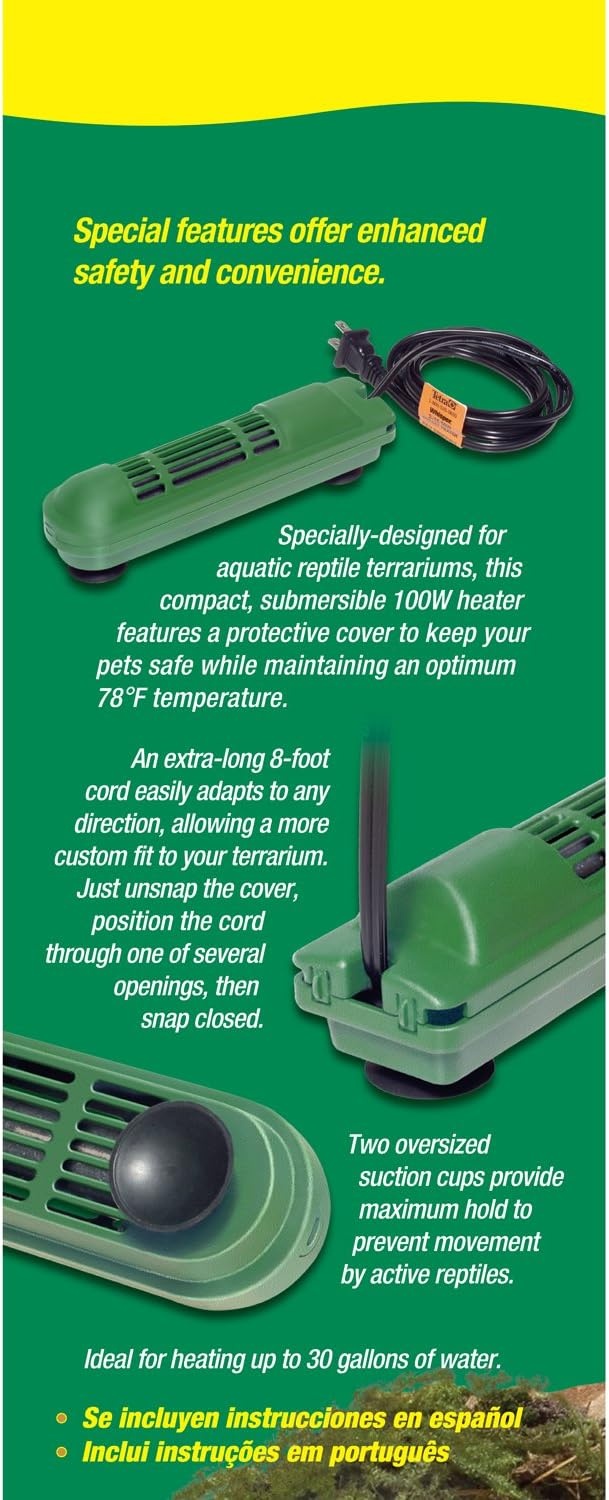 image:imageTetraFauna Aquatic Reptile Heater 100 Watts For Frogs Newts And Turtles Green
