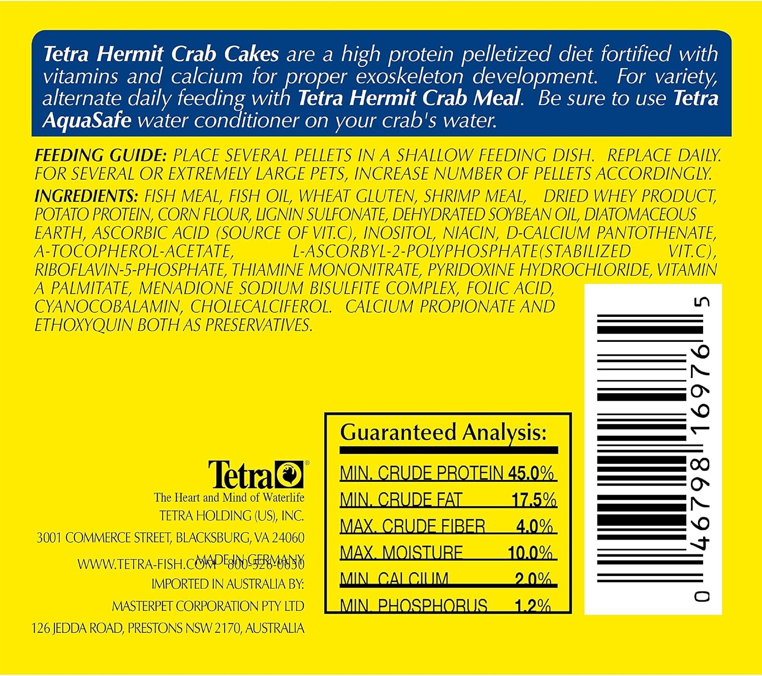 image:imageTetraFauna Hermit Crab Cakes 158 Ounces Food Pellets For All Land Crabs 100ml 16976158 Ounce Pack of 1
