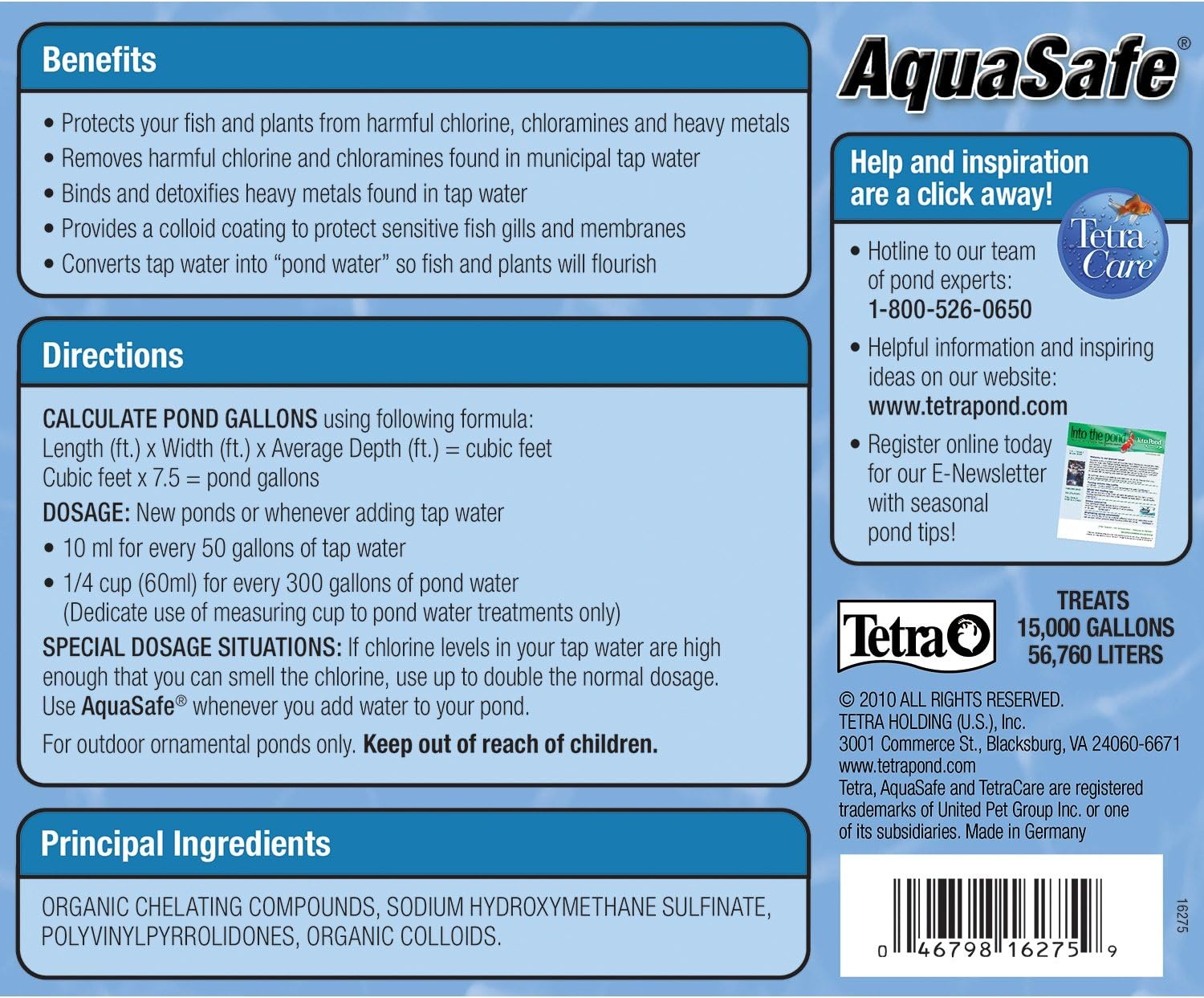 image:imageTetraPond AquaSafe 1014 Ounces Makes Tap Water Safe For Pond FishAquaSafe