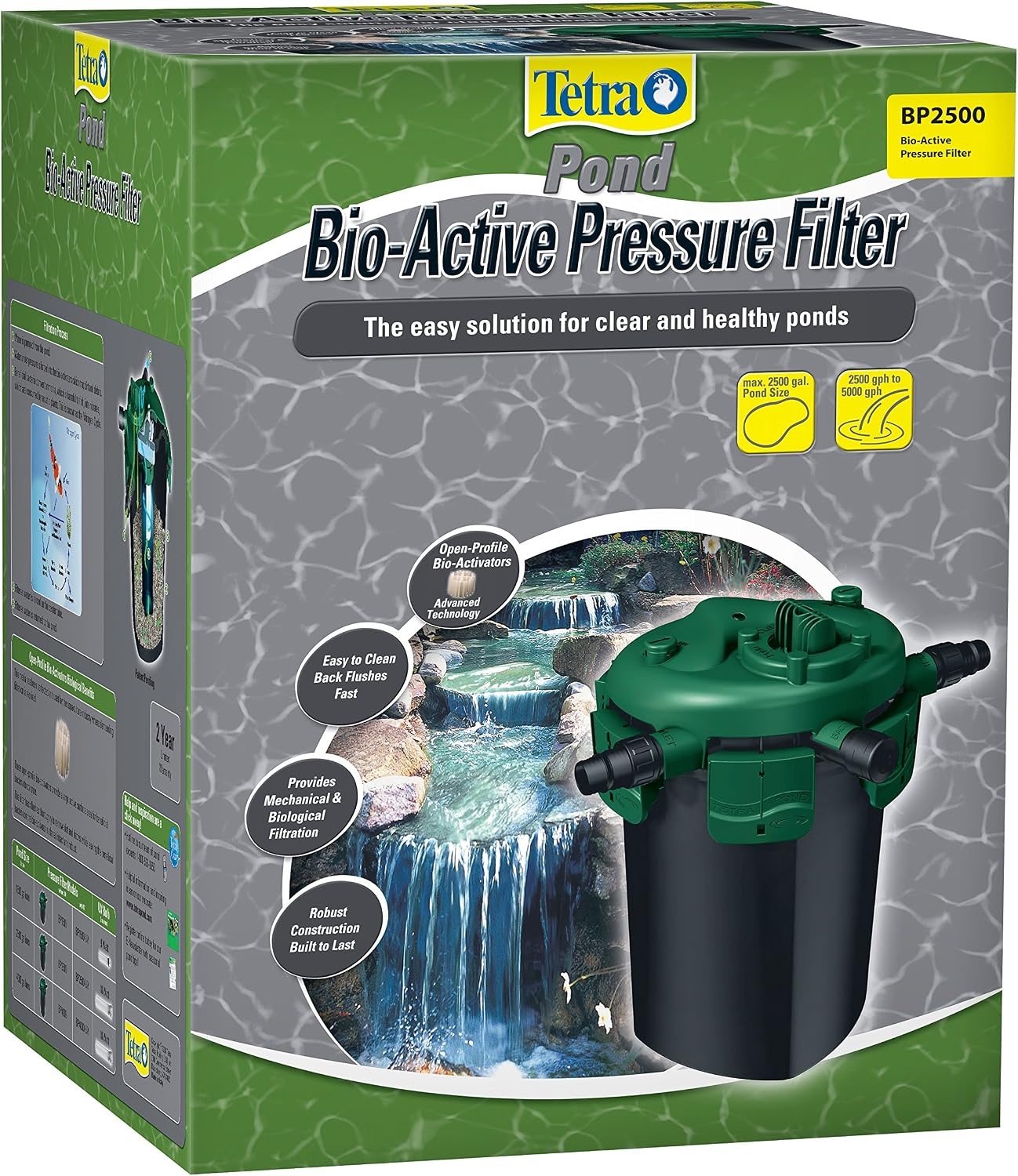 image:imageTetraPond BioActive Pressure Filter For Ponds Up to 1500 GallonsPonds Up to 2500 Gallons