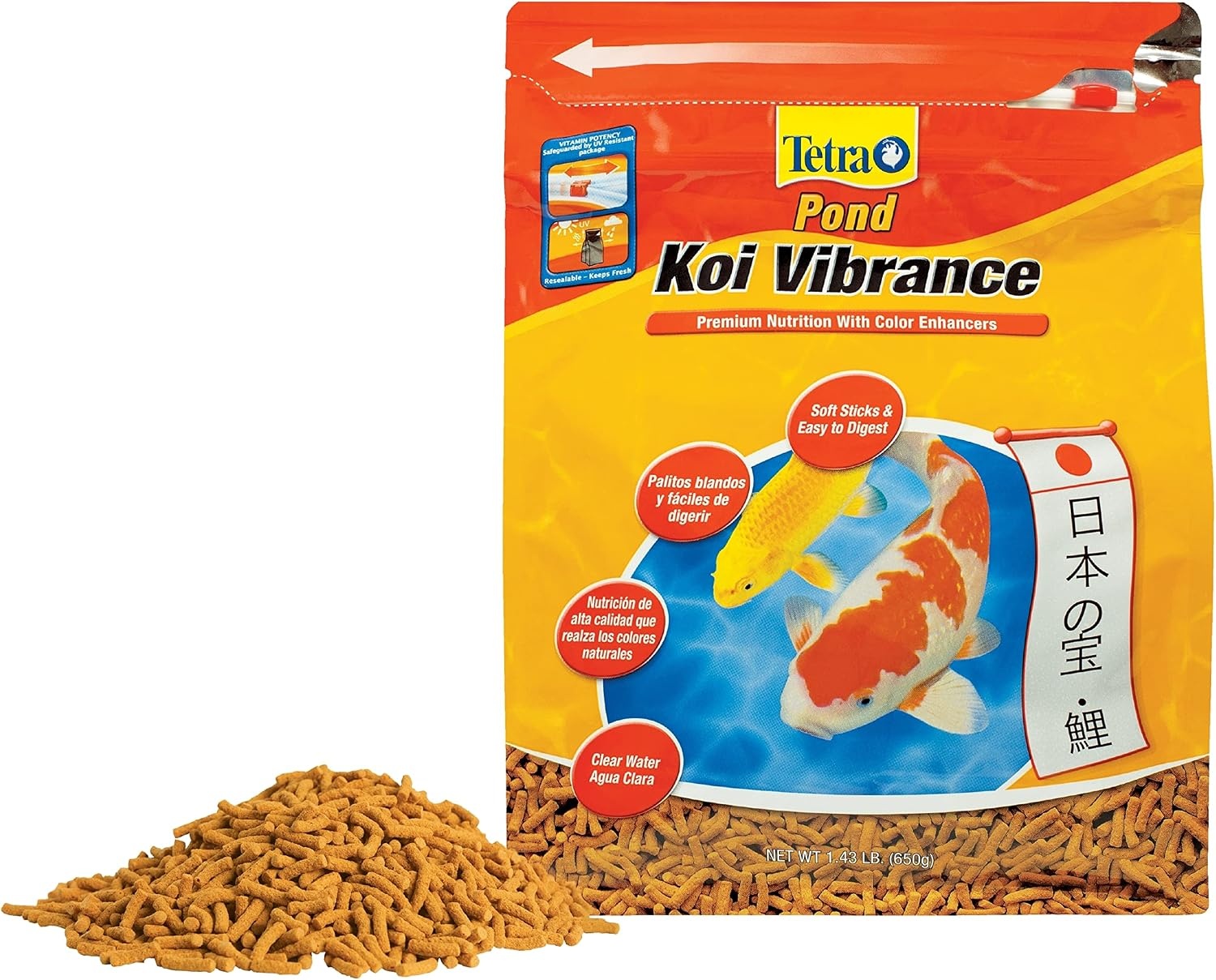 image:imageTetraPond Koi Vibrance Soft Sticks Easy to Digest Floating Pond Food 518 lbs143 Pound Pack of 1