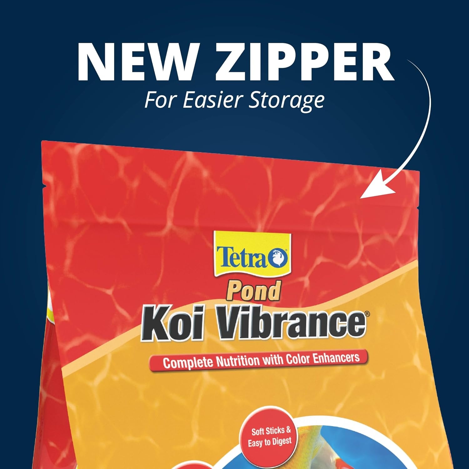 image:imageTetraPond Koi Vibrance Soft Sticks Easy to Digest Floating Pond Food 518 lbs242 Pound Pack of 1