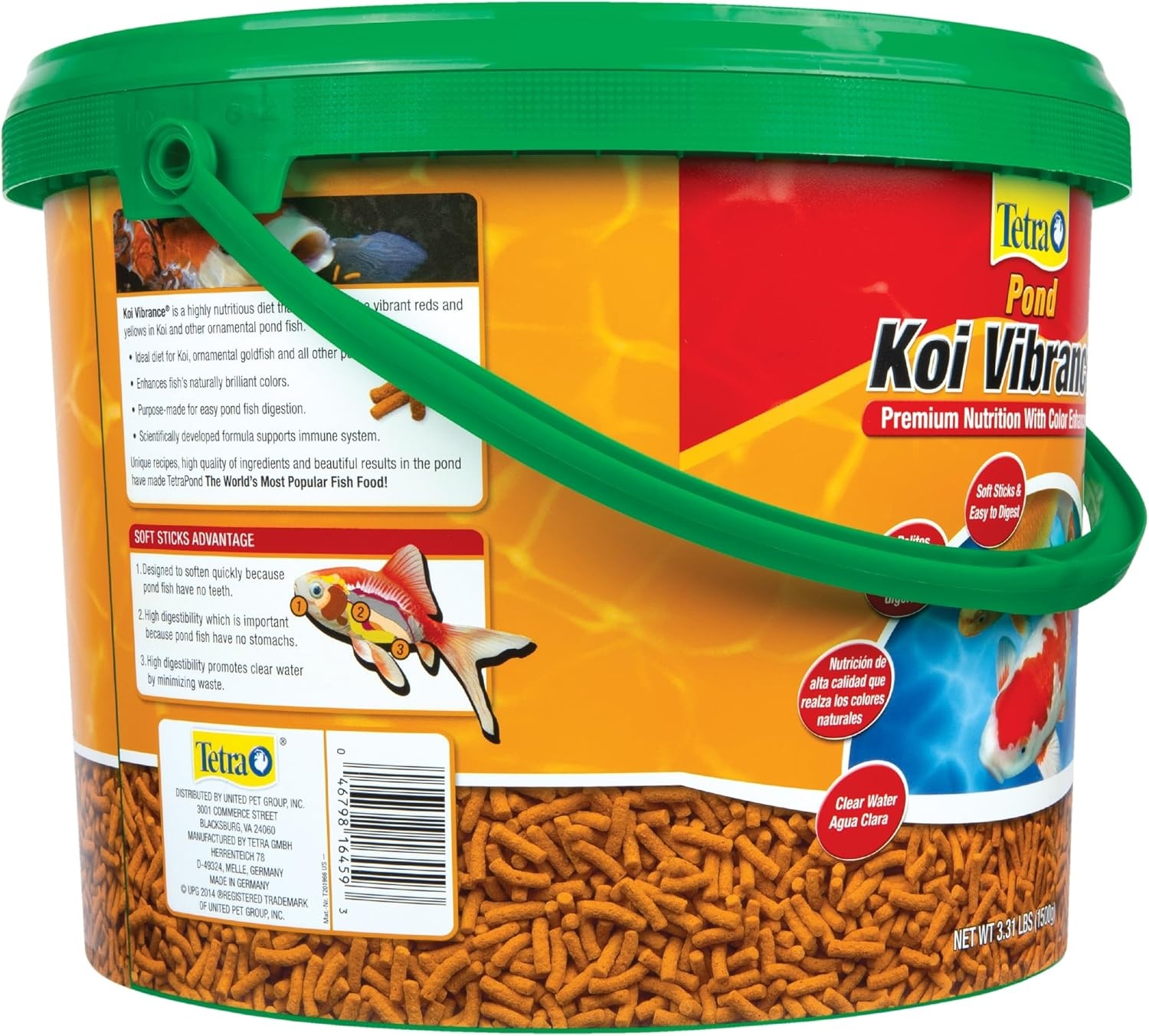 image:imageTetraPond Koi Vibrance Soft Sticks Easy to Digest Floating Pond Food 518 lbs331 Pound Pack of 1