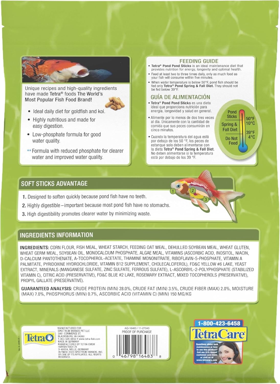 image:imageTetraPond Pond Sticks Pond Fish Food for Goldfish and Koi 172 PoundsFish