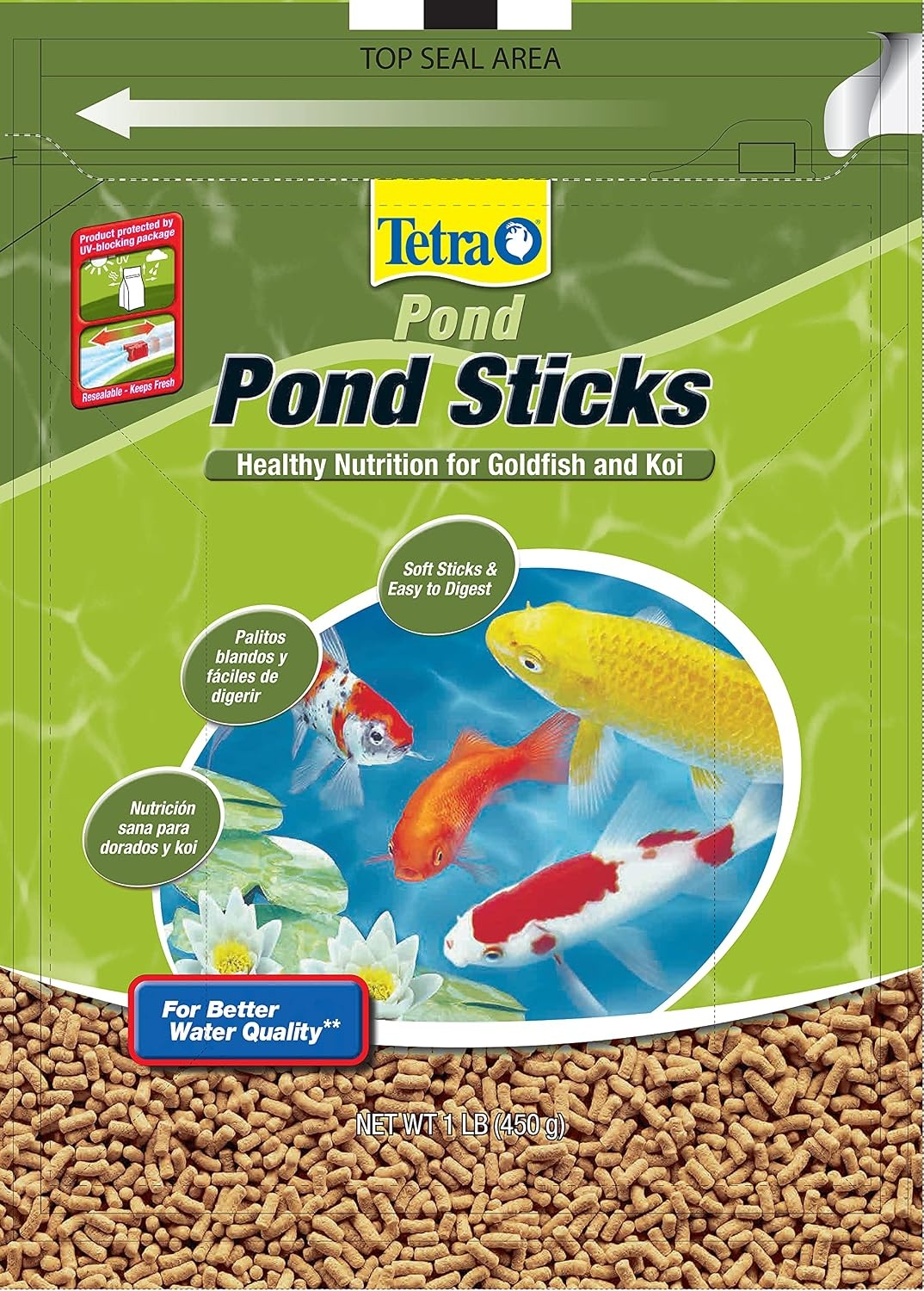 image:imageTetraPond Pond Sticks Pond Fish Food for Goldfish and Koi Healthy Nutrition Clear Water Pond Food1 Pound Pack of 2