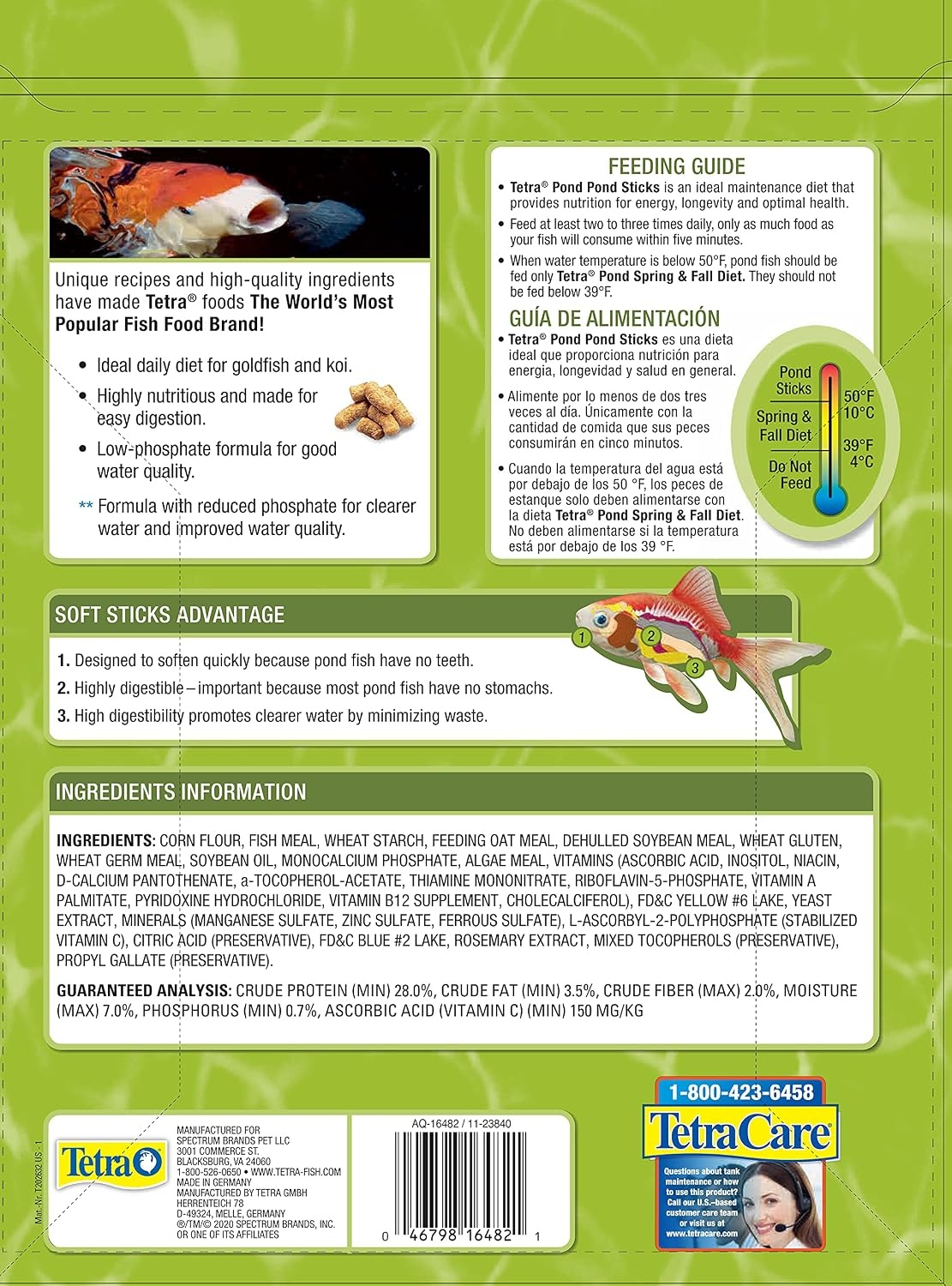 image:imageTetraPond Pond Sticks Pond Fish Food for Goldfish and Koi Healthy Nutrition Clear Water Pond Food1 Pound Pack of 2