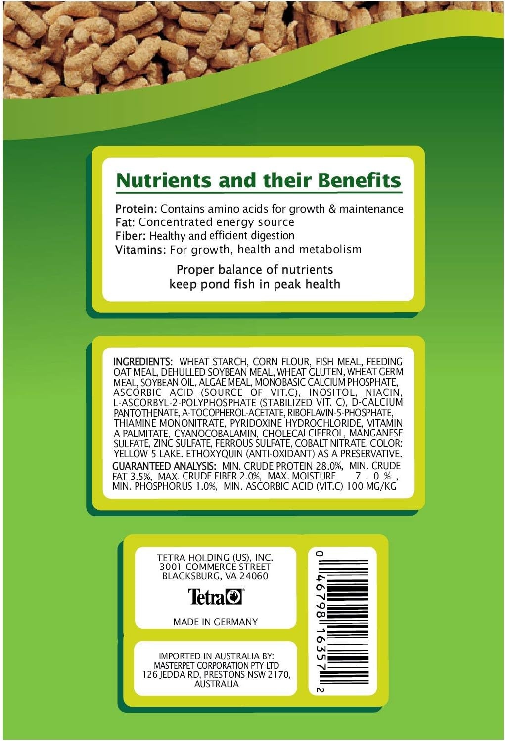 image:imageTetraPond Pond Sticks Pond Fish Food for Goldfish and Koi Healthy Nutrition Clear Water Pond Food253 Pound Pack of 1