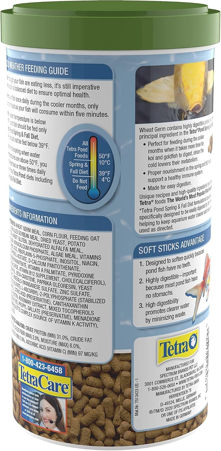 image:imageTetraPond Spring And Fall Diet 308 Pounds Pond Fish Food For Goldfish And Koi 7 L705 Ounce Pack of 2