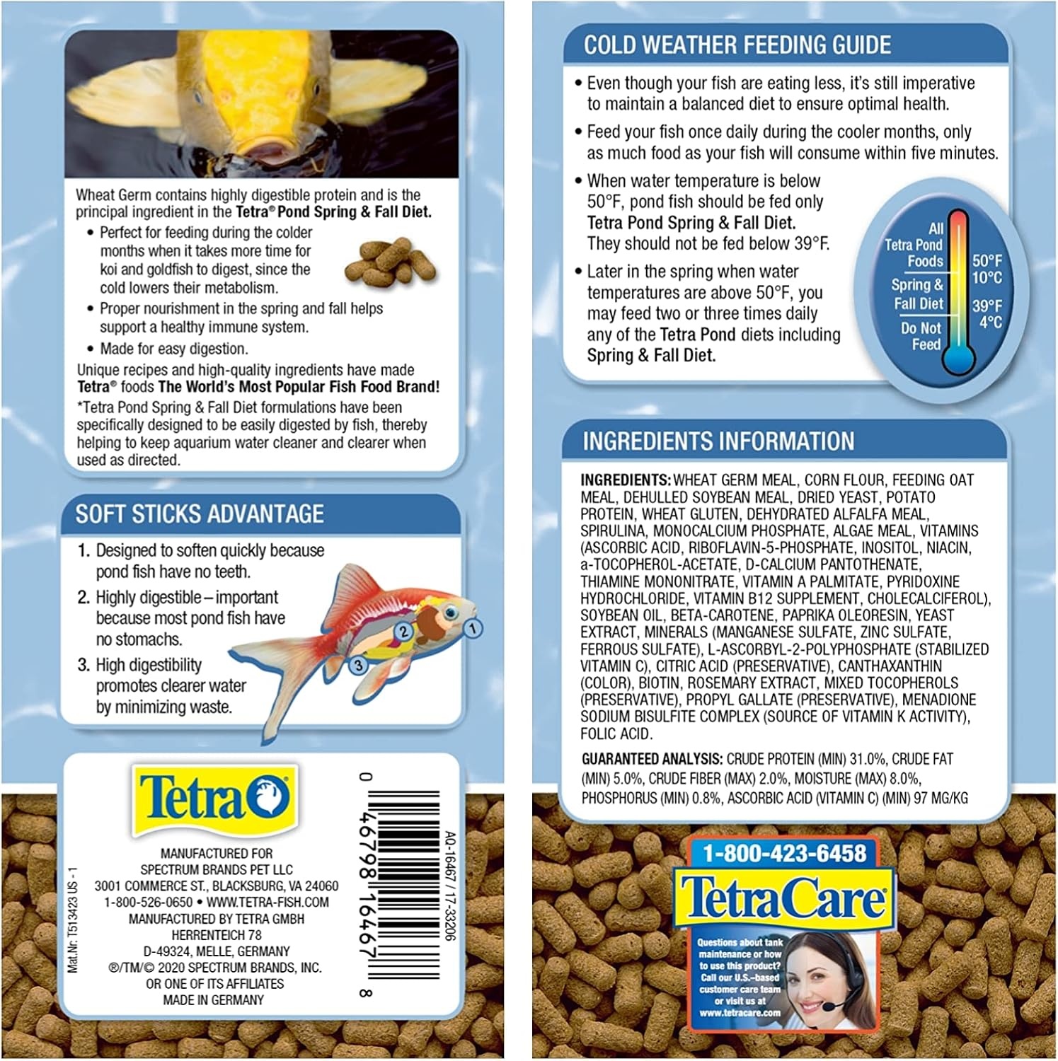 image:imageTetraPond Spring And Fall Diet 308 Pounds Pond Fish Food For Goldfish And Koi 7 L705 Ounce Pack of 2