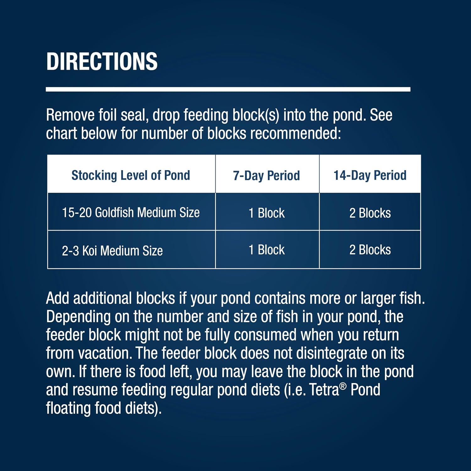 image:imageTetraPond Vacation Food Slow Release Feeder Block 345 Ounce 16477345 Ounce Pack of 1
