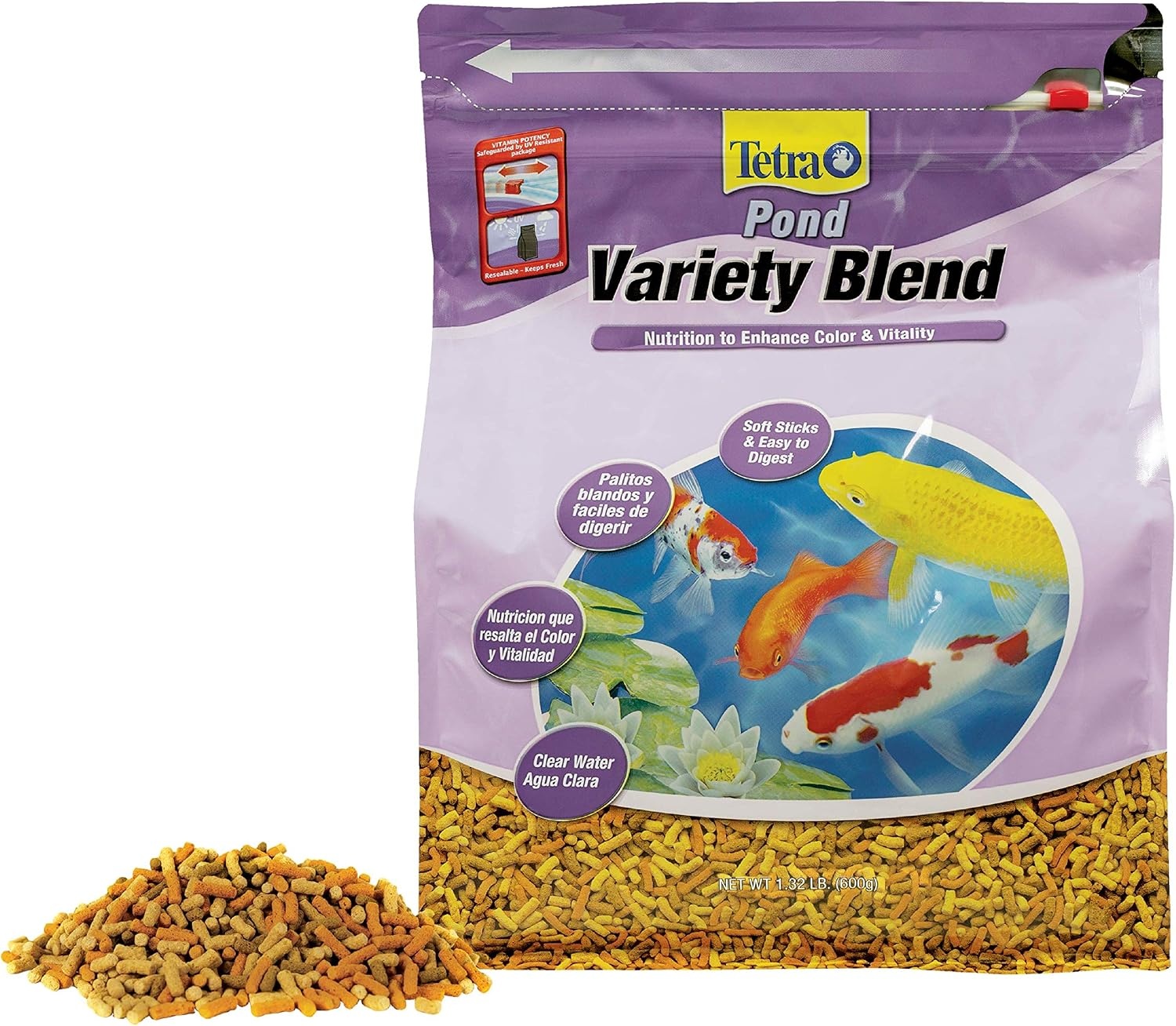 image:imageTetraPond Variety Blend Pond Fish Food for Goldfish and Koi Yellow 225 Pound Pack of 1132 Pound Pack of 6
