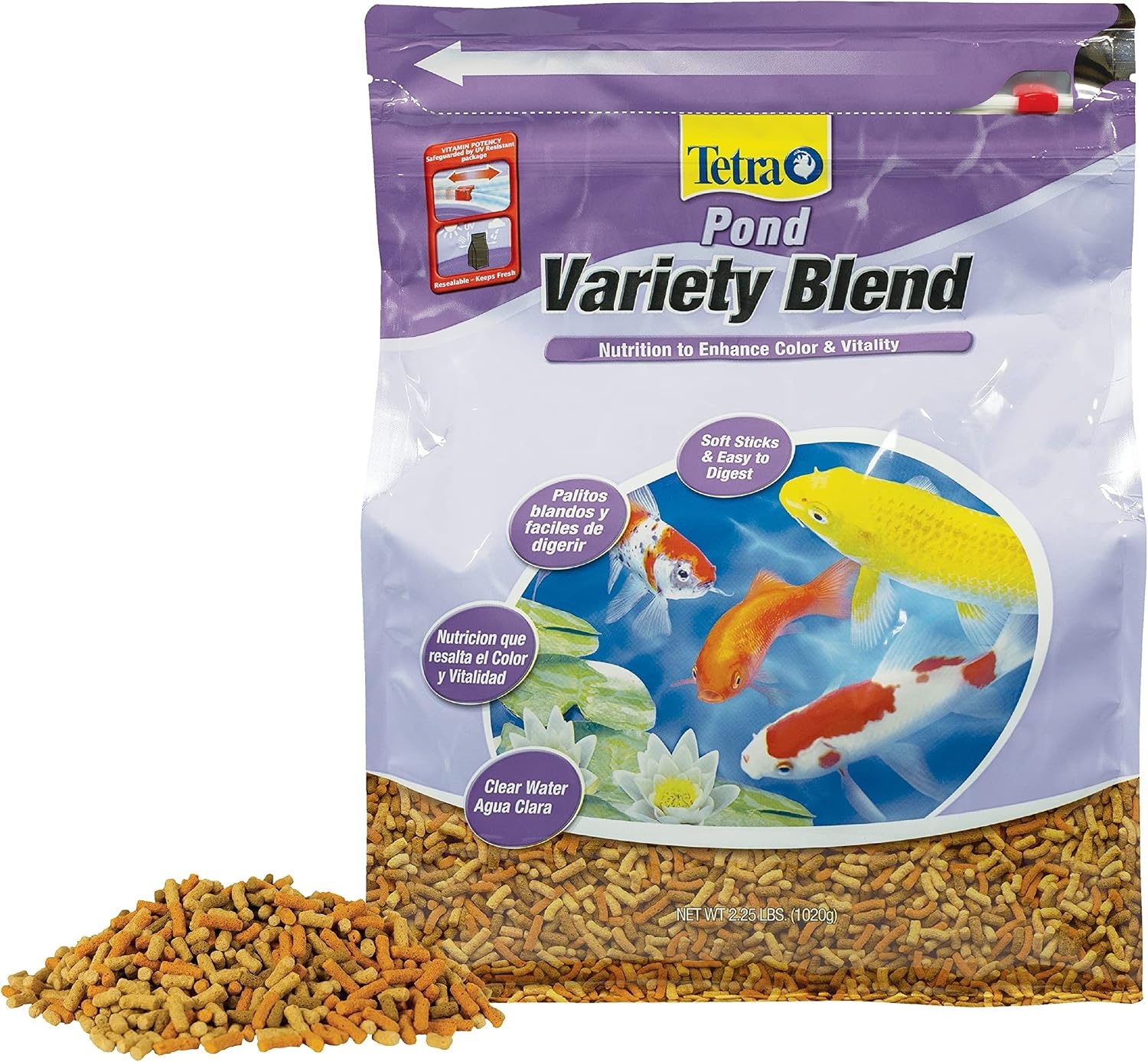 image:imageTetraPond Variety Blend Pond Fish Food for Goldfish and Koi amp 16485 Koi Vibrance Sticks Fish Food 242 Pound225 Pound Pack of 1