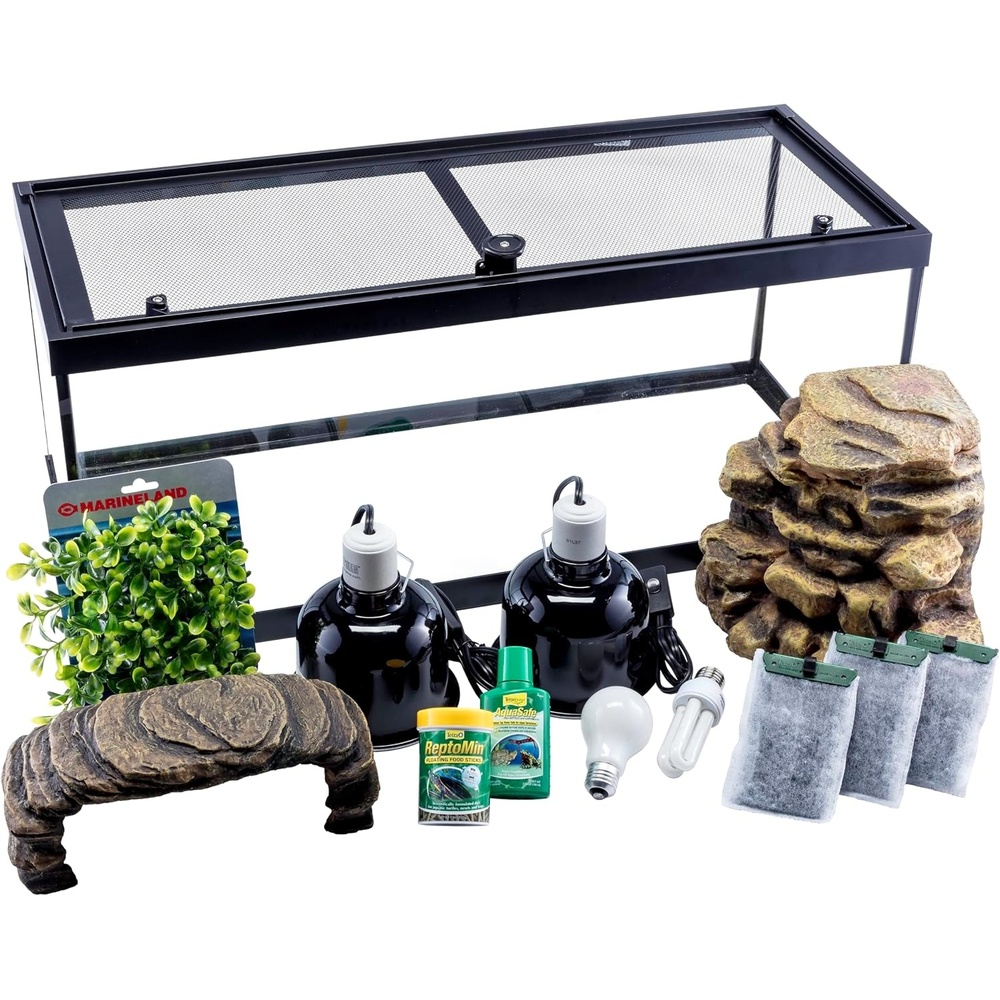 image:imageTetra Aquatic Turtle Deluxe Kit 20 Gallons aquarium With Filter And Heating Lamps 30 IN NV3323020 gallon