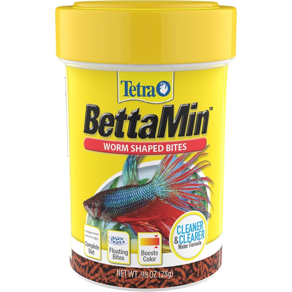 image:imageTetra Betta Small Pellets 102 Ounce Complete Nutrition Plus Color BoostWorm Shaped Bites