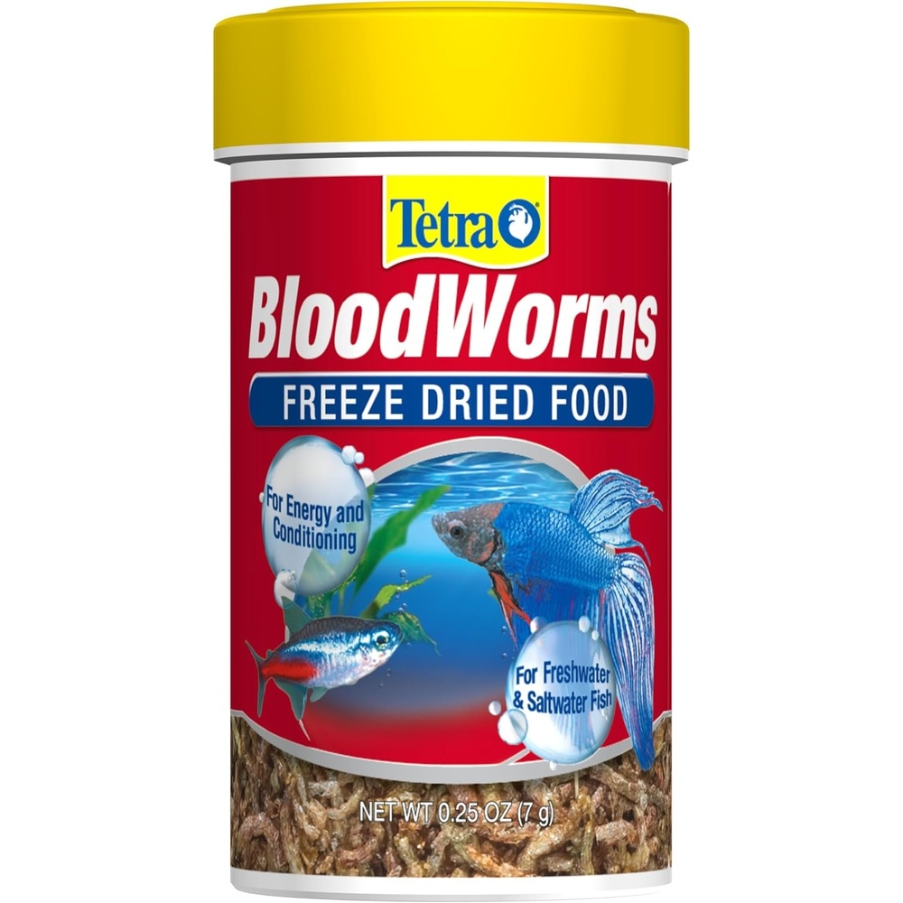 image:imageTetra BloodWorms 025 Oz FreezeDried Food for Freshwater and Saltwater Fish Seafood Pack of 1025 Ounce Pack of 1