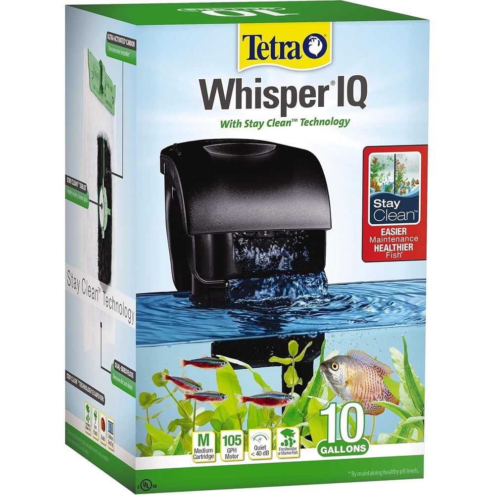 image:imageTetra Whisper IQ Power Filter 45 Gallons 215 GPH with Stay Clean Technology10Gallon