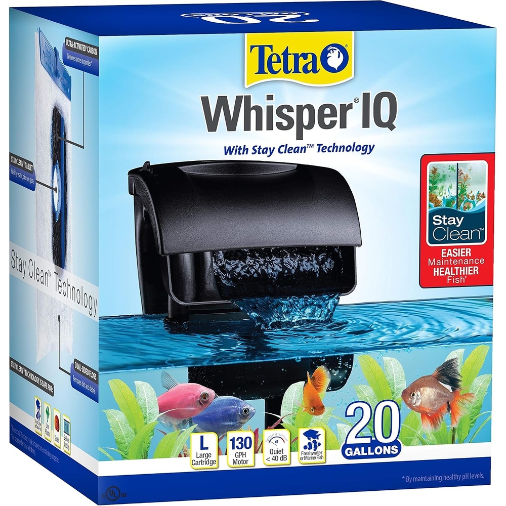 image:imageTetra Whisper IQ Power Filter 45 Gallons 215 GPH with Stay Clean Technology20Gallon