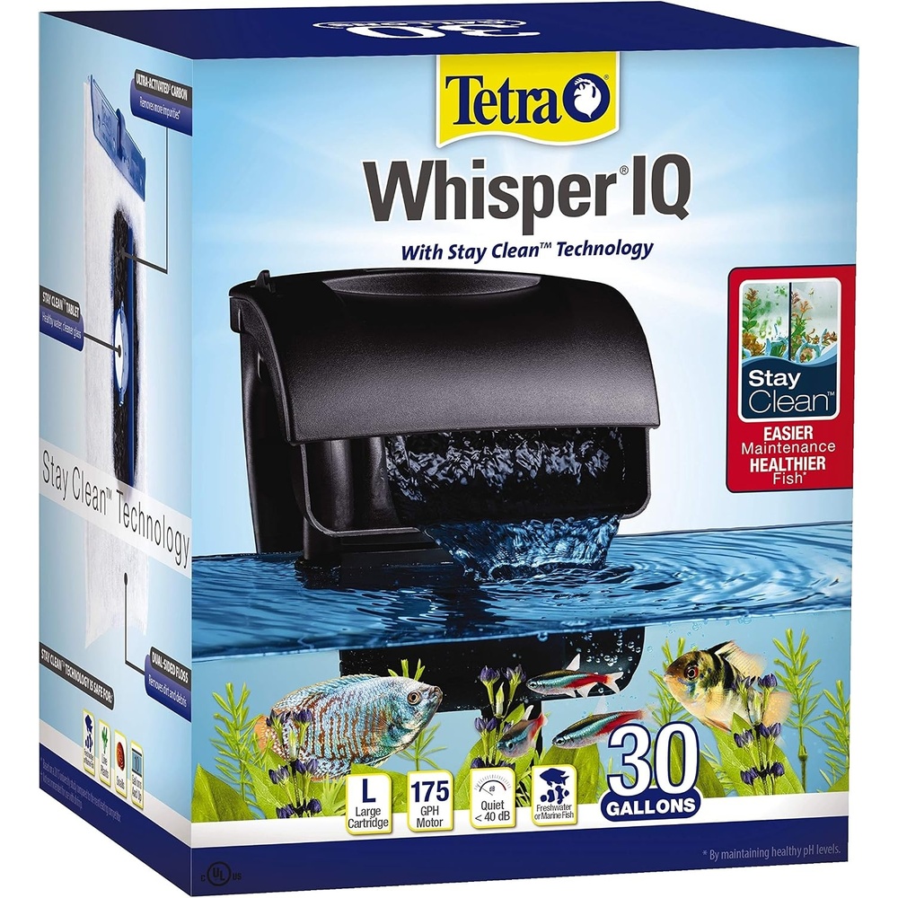 image:imageTetra Whisper IQ Power Filter 45 Gallons 215 GPH with Stay Clean Technology30Gallon