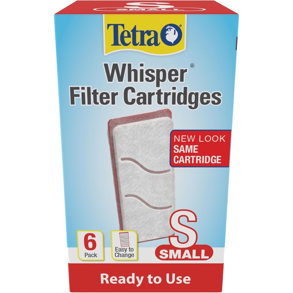 image:imageTetra Whisper Small Filter Cartridges for Aquariums 2 Count Ready to Use Fits Tetra Whisper Filters for Fish Tanks 1 4 Gal6 Count