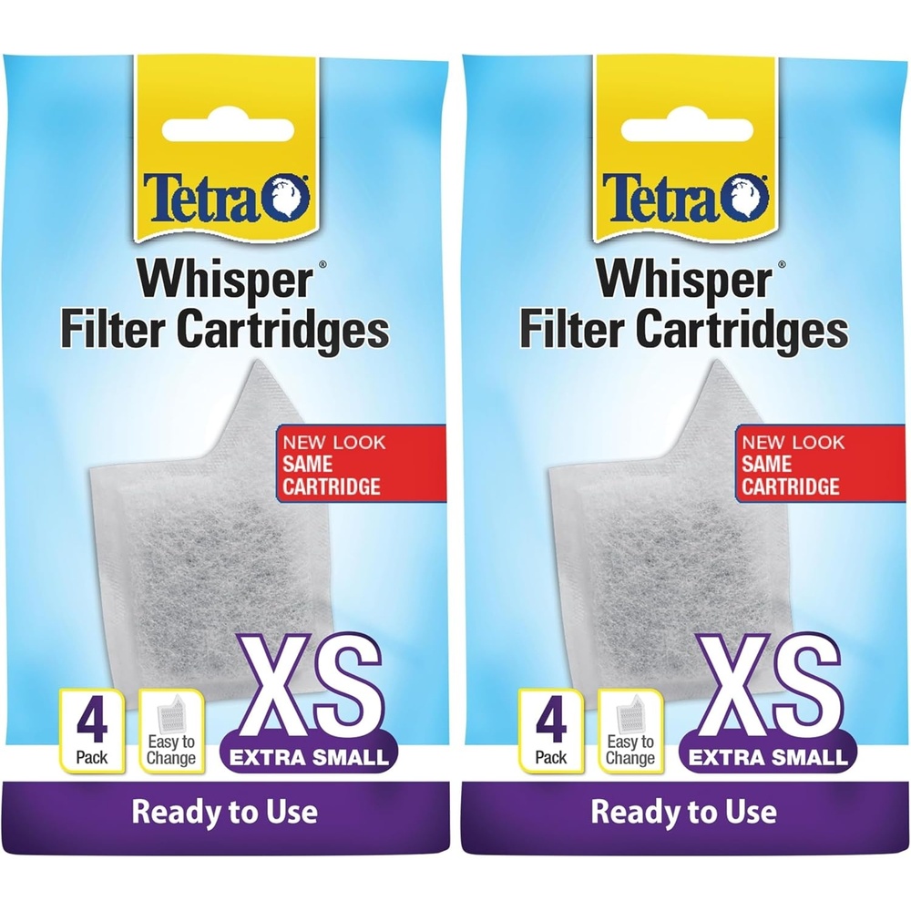 image:imageTetra Whisper XS Filter Cartridges for Aquariums 4 Count Ready to Use Fits Tetra Whisper Filters for Fish Tanks Up to 3 Gal4Count Pack of 2