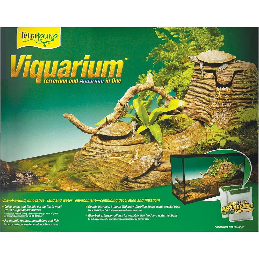image:imageTetraFauna Viqaquarium AllInOne Terrarium And aquarium Ideal For Aquatic Reptiles And Amphibians
