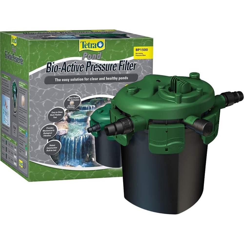 image:imageTetraPond BioActive Pressure Filter For Ponds Up to 1500 GallonsPonds Up to 1500 Gallons