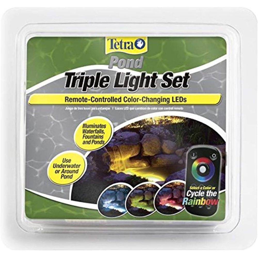 image:imageTetraPond RemoteControlled Color Changing Triple LED Light SetLight Set w Remote