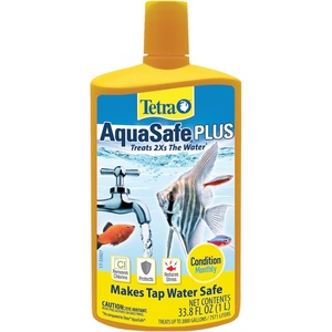 Tetra AquaSafe Plus 16.9 Ounces, aquarium Water Conditioner And Dechlorinator(33.8-Ounce)
