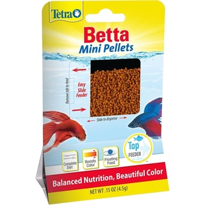 Tetra Betta Small Pellets 1.02 Ounce, Complete Nutrition Plus Color Boost(Mini Pellets)