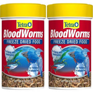 Tetra BloodWorms 0.25 Oz, Freeze-Dried Food for Freshwater and Saltwater Fish, Seafood (Pack of 1)(0.25 Ounce (Pack of 2))
