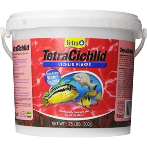 Tetra Cichlid Flakes, Nutritionally Balanced Fish Food for All Cichlids, 1.75 Pounds(1.75 Pound (Pack of 1))