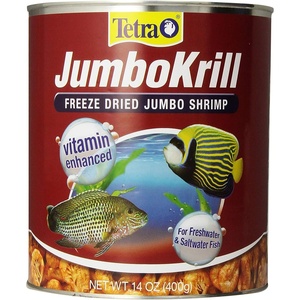 Tetra JumboKrill Freeze-Dried Jumbo Shrimp, Natural Shrimp Treat For Aquarium Fish, 14 oz(14 Ounce (Pack of 1))