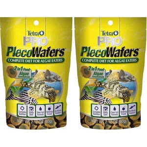 Tetra PRO PlecoWafers 2.12 Ounces, Nutritionally Balanced Vegetarian Fish Food, Concentrated Algae Center, Golds & Yellows, Model Number: 16447(2.12 Ounce (Pack of 2))