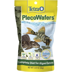 Tetra PlecoWafers 86 Grams, Nutritionally Balanced Fish Food For Algae Eaters , 3.03 Ounce (Pack of 1)(3.03 Ounce (Pack of 1))