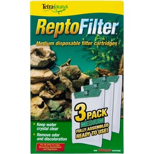 Tetra ReptoFilter Large Filter Cartridges for Terrariums, 3 Count, Fits TetraFauna ReptoFilter 50 gal(Medium)