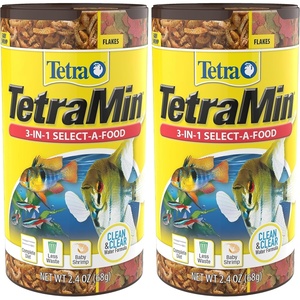 Tetra TetraMin Select-A-Food 2.4 Ounces, Fish Flakes, Variety Pack(2.4 Ounce (Pack of 2))