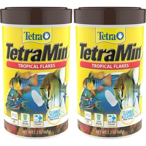 Tetra TetraMin Tropical Flakes 4.52 Pounds, Nutritionally Balanced Diet For Aquarium Fish(2.2 Ounce (Pack of 2))