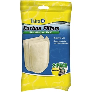 Tetra Whisper EX Carbon Large Round Filter Cartridges, 4 Count, Fits Tetra Whisper EX 30, 45, 70 Fish Tank Filters(2-count)