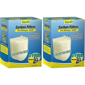 Tetra Whisper EX Carbon Large Round Filter Cartridges, 4 Count, Fits Tetra Whisper EX 30, 45, 70 Fish Tank Filters(4-Count (Pack of 2))