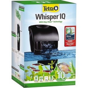 Tetra Whisper IQ Power Filter 45 Gallons, 215 GPH, with Stay Clean Technology(10-Gallon)