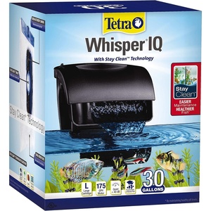 Tetra Whisper IQ Power Filter 45 Gallons, 215 GPH, with Stay Clean Technology(30-Gallon)