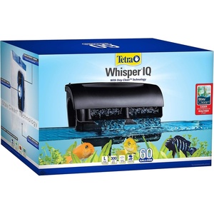 Tetra Whisper IQ Power Filter 45 Gallons, 215 GPH, with Stay Clean Technology(60-Gallon)