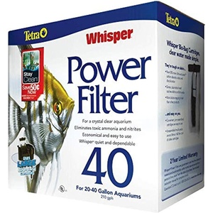 Tetra Whisper Power Filter for Aquariums, 3 Filters in 1, Up to 40-Gallons, Black & Gray(Up to 40-Gallons)